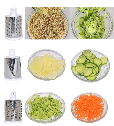 4-in-1 Rotary Drum Vegetable Grater & Slicer