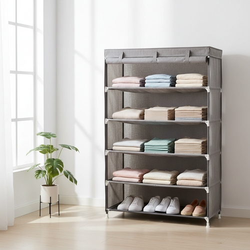 Wardrobe organizer in modern bedroom